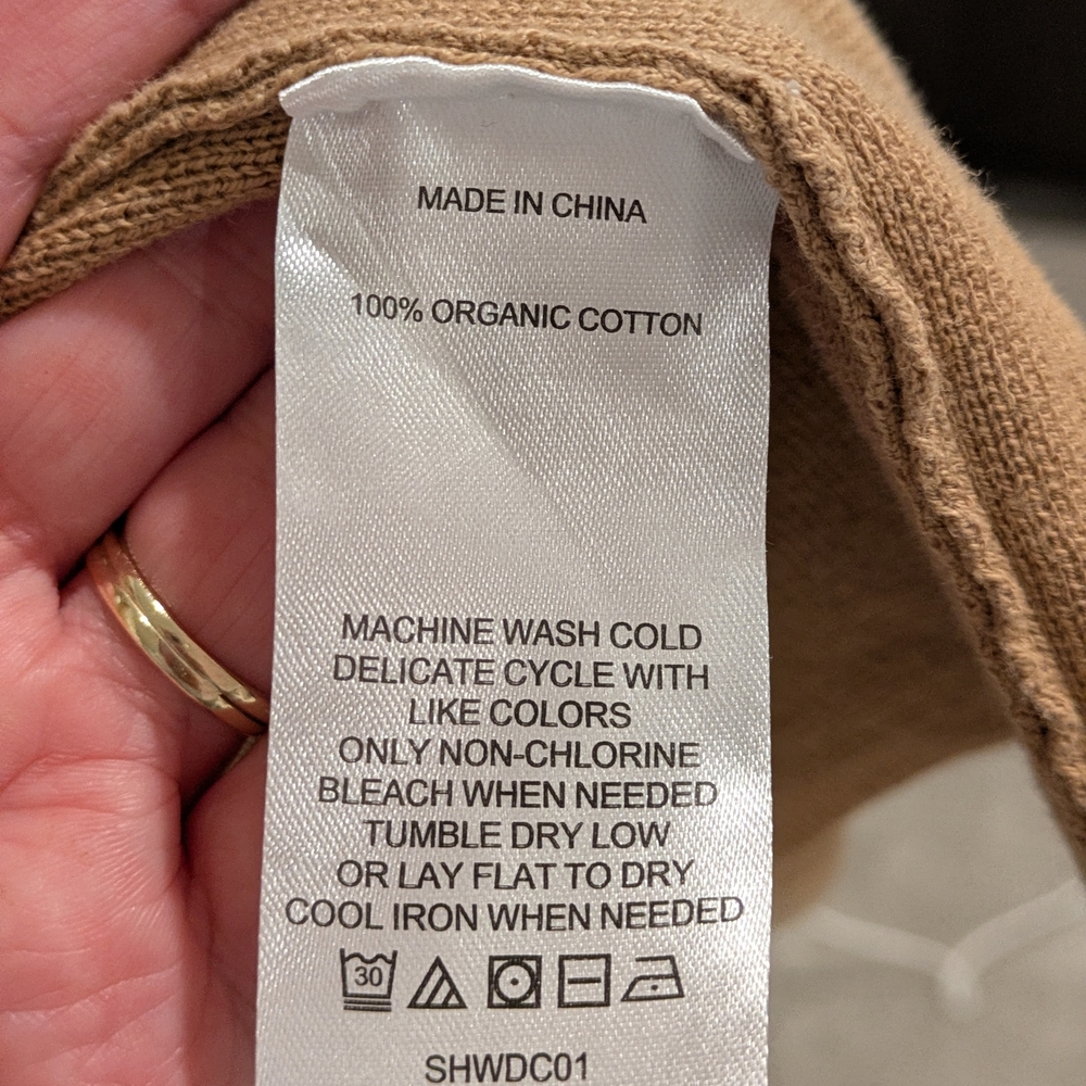 NWT Quince 100% Organic Cotton Women's Tan Open-Front Blazer - Picture 3 of 6